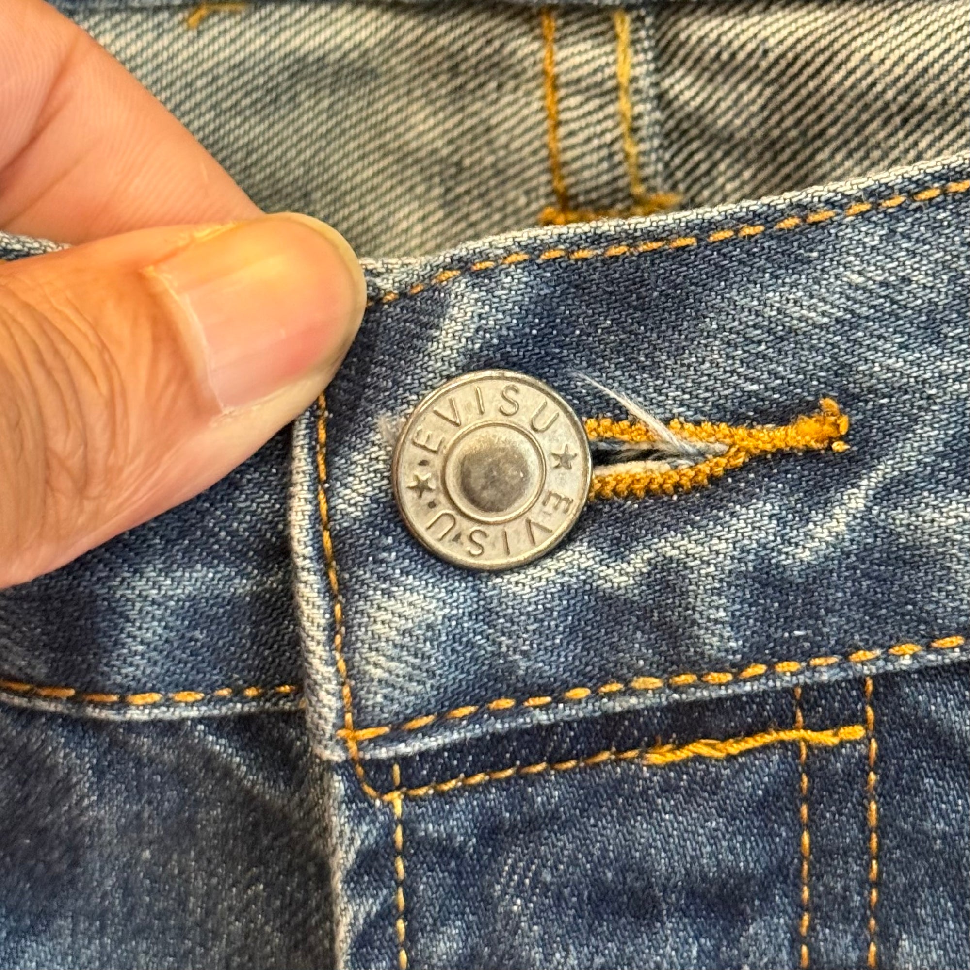 EVISU LOT 005 OFFSET GULL PRINT DENIM ‘BLUE/IVORY’