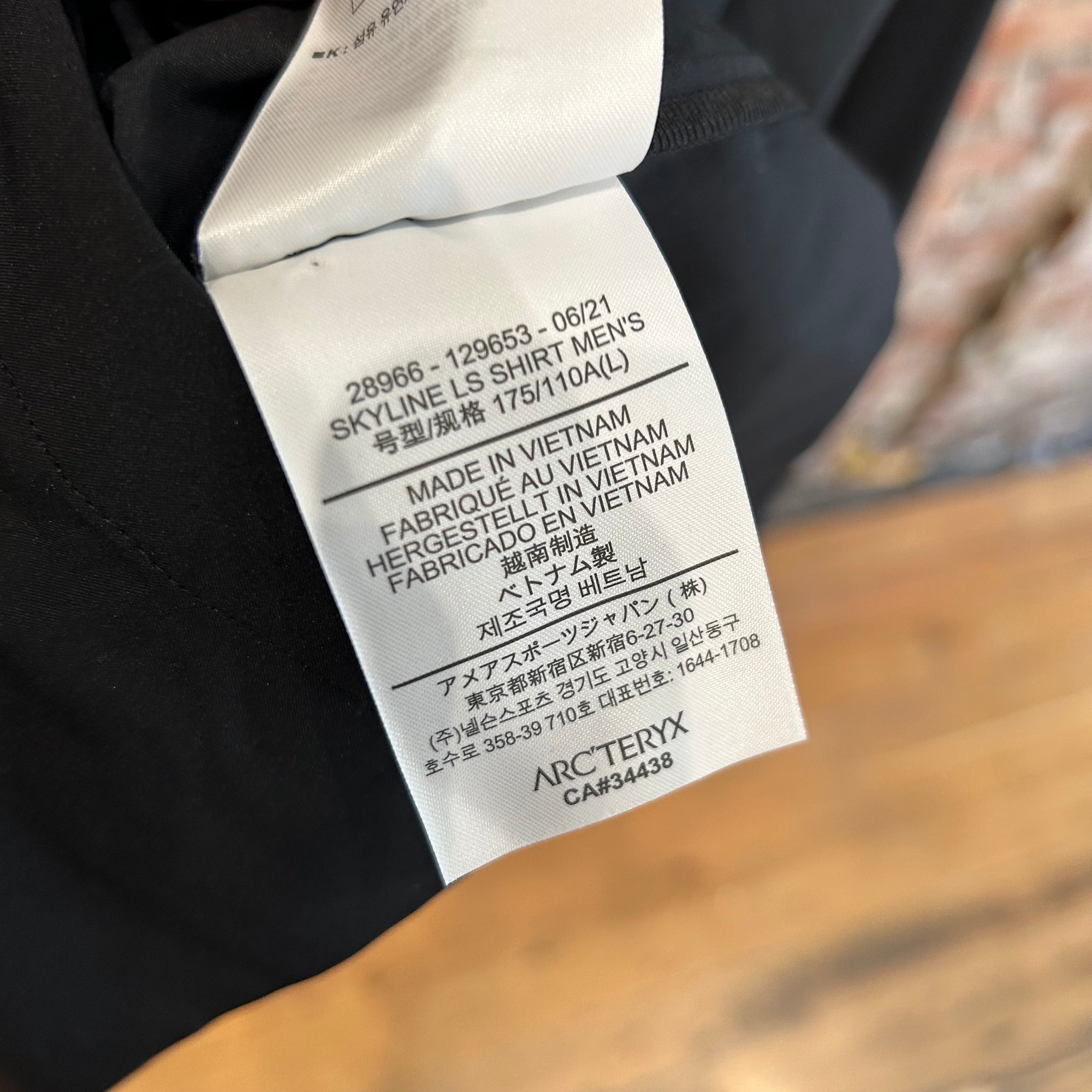 ARCTERYX SKKYLINE LS SHIRT ‘BLACK’