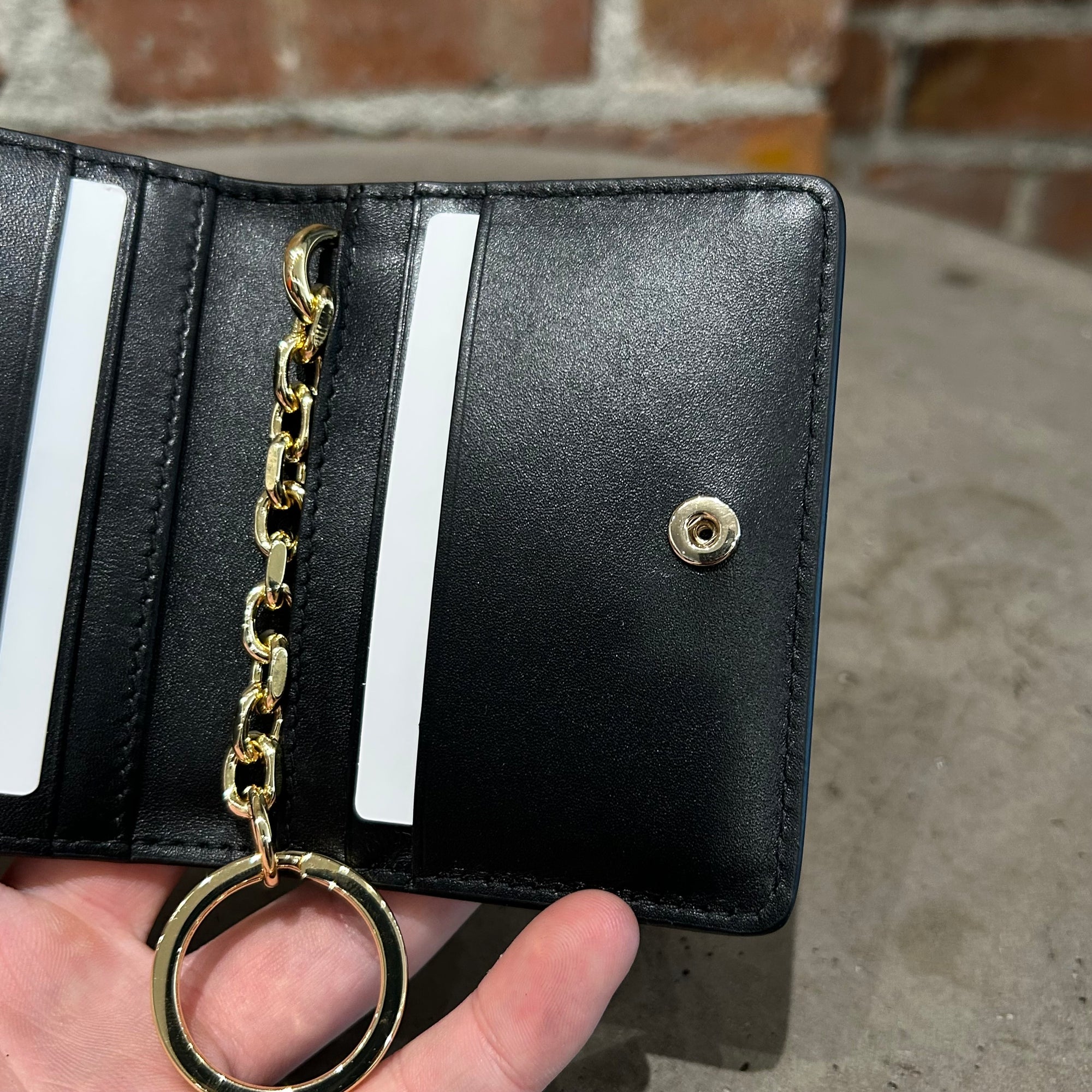 MAISON MARGIELA FOUR STITCH CARD HOLDER KEYCHAIN WALLET ‘BLACK’