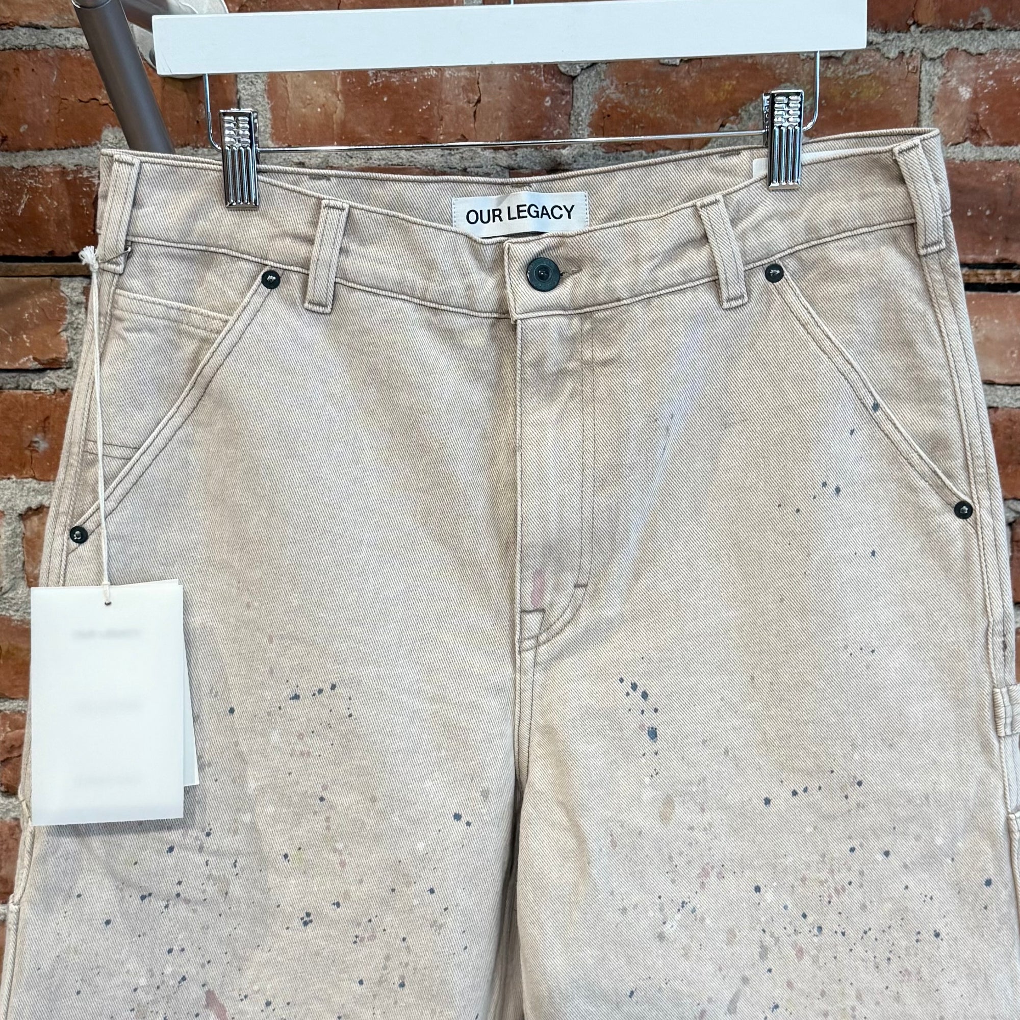 OUR LEGACY PAINTER JOINER CAPRI CUT SHORTS ‘SAND’