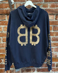 BALENCIAGA FW24 BB CRYPTO LOGO HOODIE ‘NAVY’