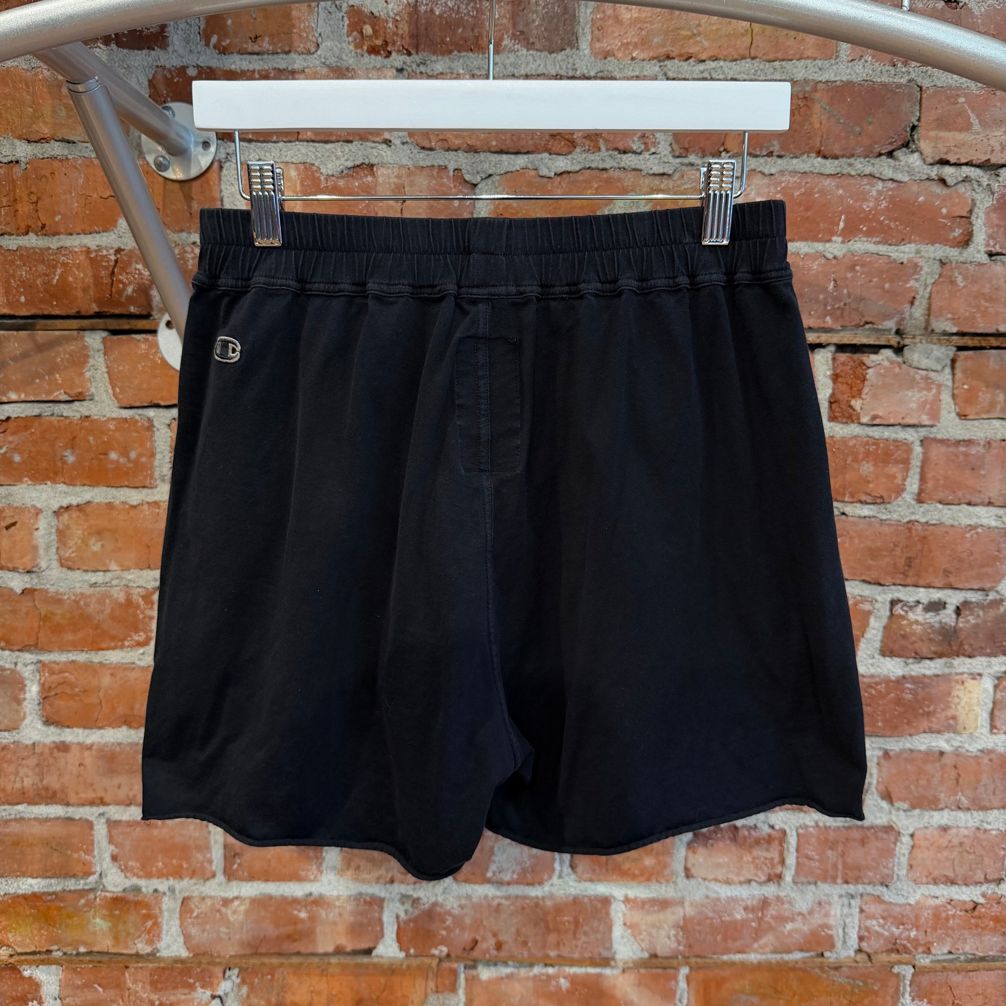RICK OWENS X CHAMPION DOLPHIN SHORTS ‘BLACK’