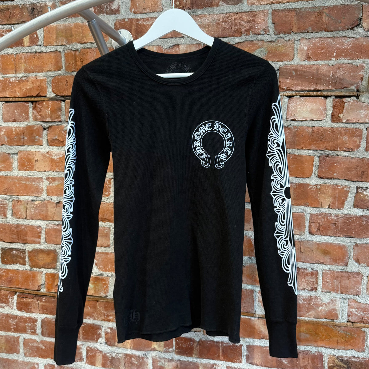 CHROME HEARTS HORSESHOE FLORAL THERMAL LONG SLEEVE ‘BLACK’