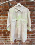 ST HENRI SS SNAP BUTTON SHIRT ‘GREY/LIME’