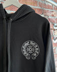CHROME HEARTS ONLINE EXCLUSIVE SILVER GLITTER LOGO HOODIE ‘BLACK/SILVER’
